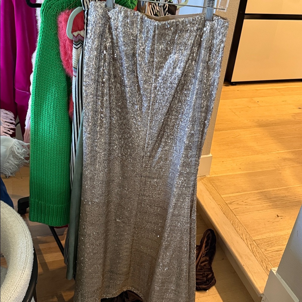 Sparkling Silver Maxi Skirt - Picture 2 of 2